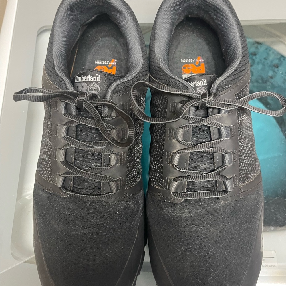 TimberlandPRO Black Safety Sneakers Green Tongue Tag Composite Toe ASTM-F2413-18 - Picture 2 of 12